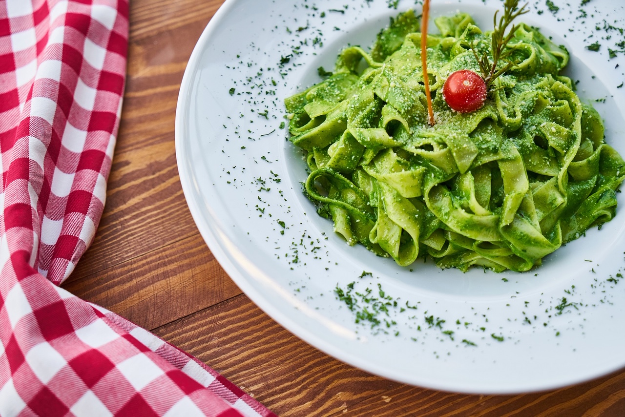 Pasta with spinach